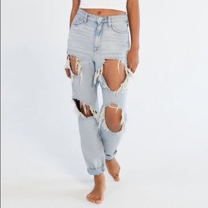BDG Destroyed High Waisted Mom Jean